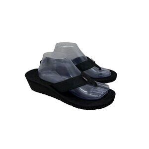 Teva Mush Mandalyn Wedge 2 Black Flip Flop Sandals Shoes 1000093B Womens size 11